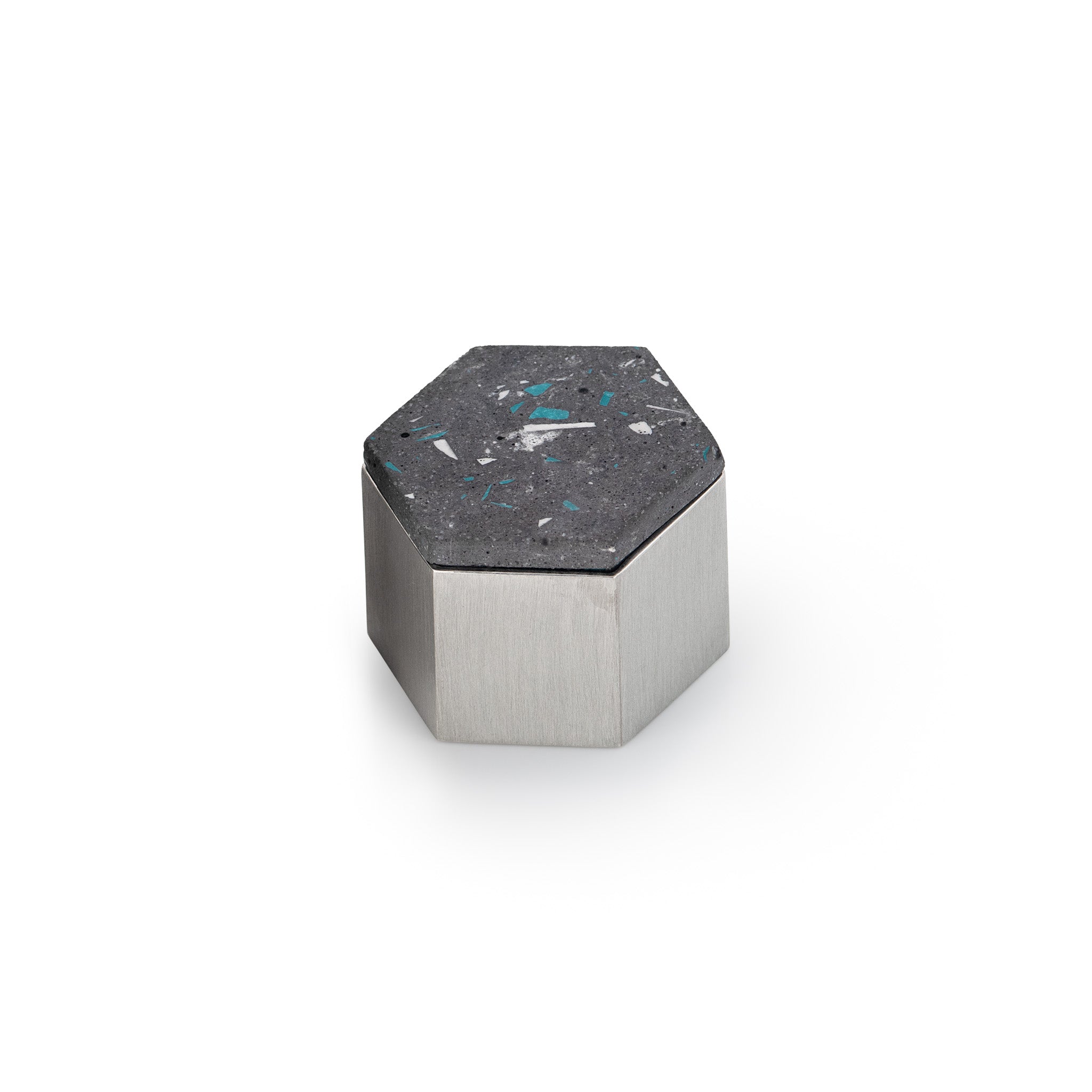 Pewter and Jesmonite Hexagonal Elin Trinket Boxes